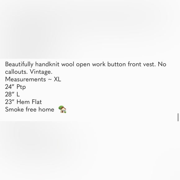 ✨ Soft and Cozy Hand Knit Cream Vintage Vest - Picture 7 of 7